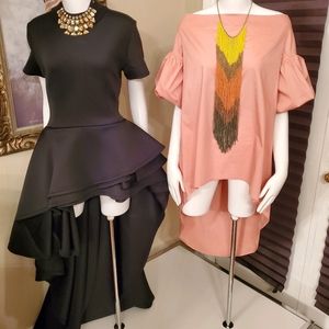 Peach Shirt with Puff Sleeves